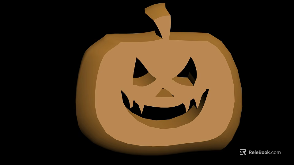 Halloween Festive Pumpkin Shaped Decorative Light With Smiley Face Carving 3d model 