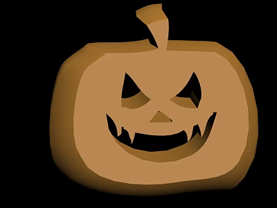 Halloween Festive Pumpkin Shaped Decorative Light With Smiley Face Carving 3d model