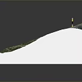 Detailed 3D Terrain Model Featuring Mountainous Area Vegetation Roads And Yellow Arrow Markers