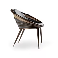 Modern Leisure Chair With Wicker Weave Design Comfortable Backrest And Wooden Legs