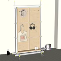 Mobile Storage Shelf With Metal Frame Wooden Shelves Pegboard Panel And Wheels Organizing Hats Bags
