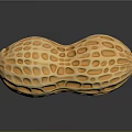 Detailed Whole Peanut With Natural Textured Shell On Black Reflective Surface