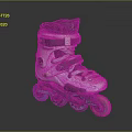 White and Black Roller Skates Featuring Blue and Pink Wheels and Adjustable Straps