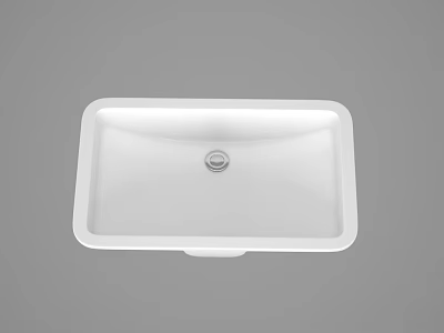 Modern White Square Ceramic Washbasin Featuring Clean Minimalist Design For Bathroom 3d model