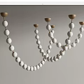 Modern Elegant Chandelier With White Spheres And Gold Bases Minimalist Hanging Design