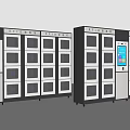 Smart Locker System With Multiple Compartments And Touchscreen Display For Secure Storage 3d model
