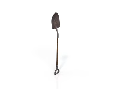 Durable Metal Garden Shovel With Long Handle For Digging Work 3d model