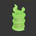 Terracotta Sculpture Carving With Layered Cylindrical Base And Curved Decorative Top