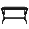 Sturdy Black Minimalist Desk With Cross Leg Design And Smooth Tabletop