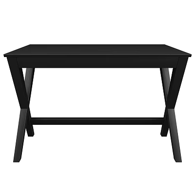 Sturdy Black Minimalist Desk With Cross Leg Design And Smooth Tabletop 3d model