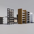 Various Styles of Display Shelves with Different Designs and Multiple Colors for Retail