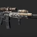 Modern Tactical Rifle Featuring Sniper Scope Metallic Components Detachable Magazine And Adjustable Stock
