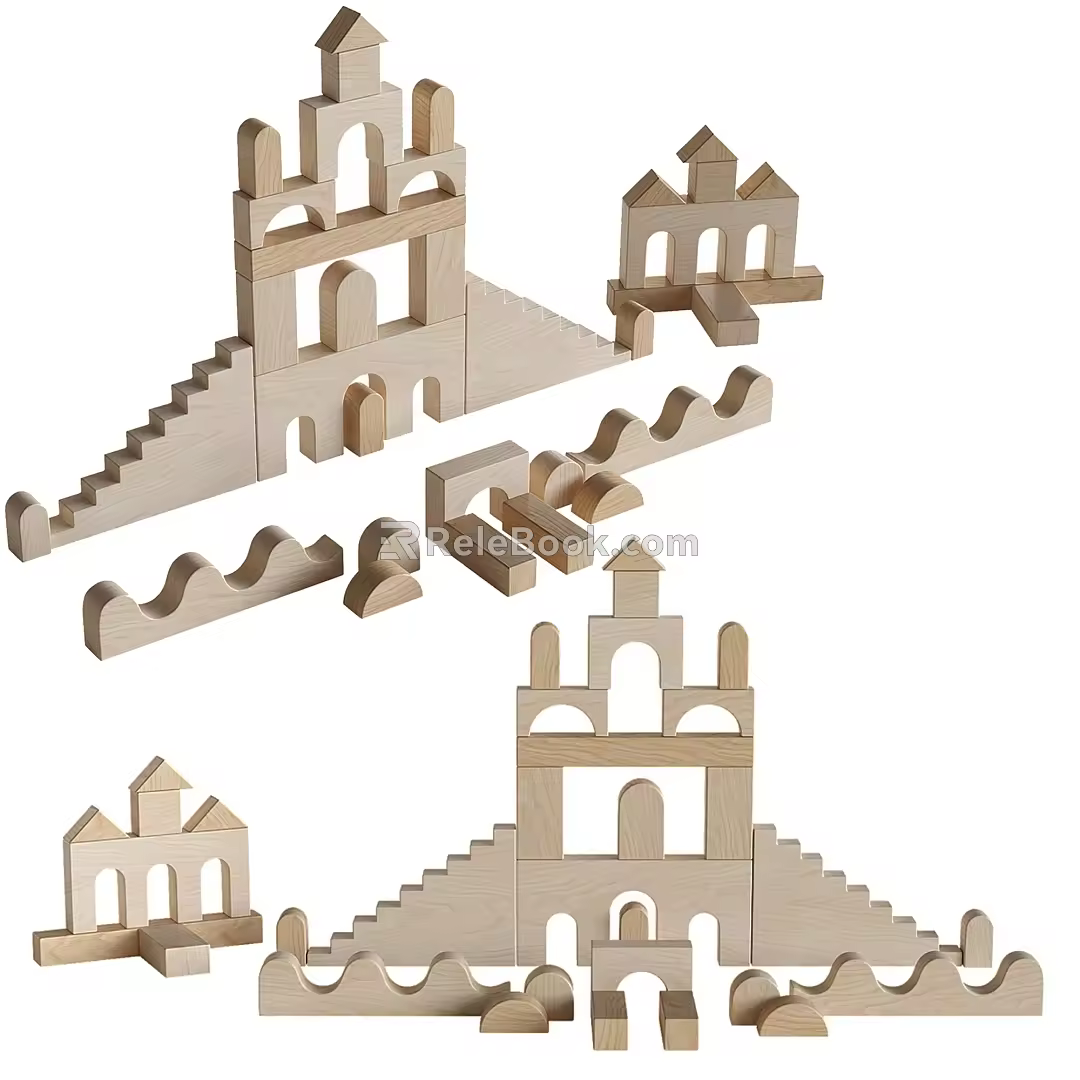 Children's Building Blocks Building Blocks Toys 3d model