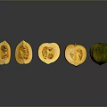 Fresh Green And Yellow Melon With Whole Fruit And Sliced Pieces On Gray Background
