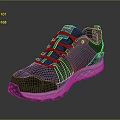 Navy Blue And Teal Outdoor Hiking Shoes With White Sole And Breathable Mesh Design