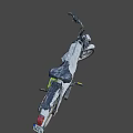 White Moped Motorcycle With Black Seat Yellow Reflector And Black Wheels Design