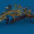 Vintage Garden Ornament With Metal Structure Wheels Seat And Plow Blade
