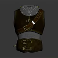 Medieval Style Metal Breastplate Armor With Decorative Patterns And Leather Straps 3d model