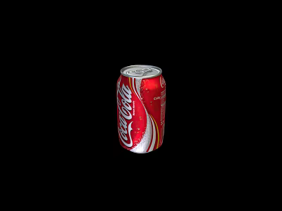 Classic Red Coca Cola Carbonated Drink Can On Black Background 3d model