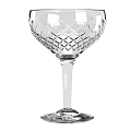 Elegant Crystal Wine Glass With Intricate Diamond Pattern And Tall Stem Design