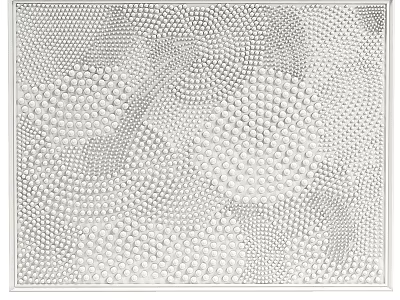 Intricate Abstract Painting With Dense Small Dots And Wave Patterns In Black White Gray Tones Showing Layered Texture 3d model