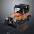 Electric Toy Vintage Style Convertible Car With Wooden Metal Design And Headlights