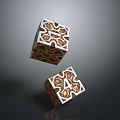 Decorative Metallic Cubes With Intricate Patterns And Letter A Design For Home Decor