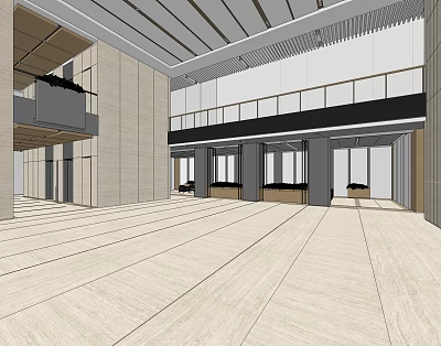 Modern Hall Office Front Hall 3d model