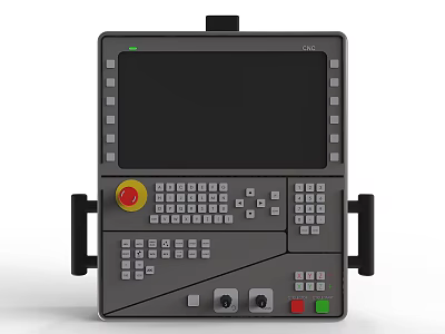 Industrial Equipment Control Panel With Large Screen Keyboard Operation Buttons And Ergonomic Handles 3d model