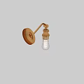 Brass Wall Sconce with Transparent Glass Shade and Coiled Bulb Design