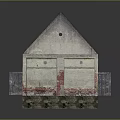 Vintage Small Building With Red Tiled Roof Off White Walls And Wooden Door