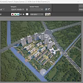 Aerial View Planning of Urban Residential Complex With Greenery River And Roads