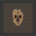 Custom Three Wheeled Vehicle With Orange Propeller And Decorative Parts In Sand