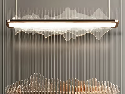 Modern Mountain Inspired Chandelier With Elegant Golden Frame And Warm Illumination 3d model