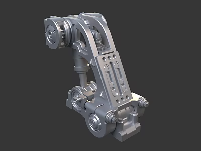 Industrial Metallic Mechanical Arm With Robotic Joints And Metal Components 3d model