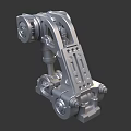 Industrial Metallic Mechanical Arm With Robotic Joints And Metal Components
