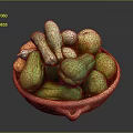 Assorted Fresh Green And Yellow Vegetables in Red Clay Bowl