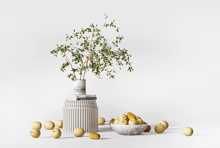 Modern fruit plate decoration 3d model