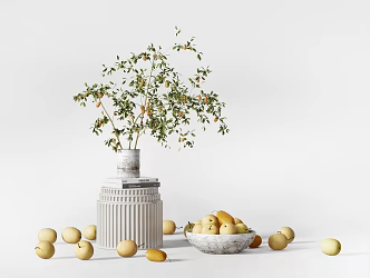 Modern fruit plate decoration 3d model