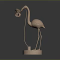 Bronze Train Sculpture With Small Butterfly Decoration On Circular Base Dark Background