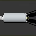 Military Missile Weapon With White Cylindrical Body Pointed Nose And Black Tail Fins