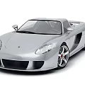 Silver Porsche Carrera GT Front And Rear Views