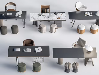Modern Desk and Chair Desk and Chair Combination Desk and Chair Office Desk and Chair 3d model