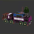 Green Military Armored Tank With Radar Antenna And Heavy Duty Wheels