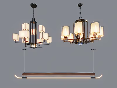 New Chinese Chandelier 3d model