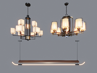 New Chinese Chandelier 3d model