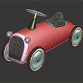 Red Vintage Style Kids Electric Toy Car With Steering Wheel And Black Seat