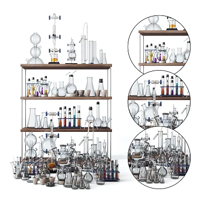 Modern Experimental Instruments Chemical Laboratory Glassware 3d model