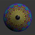 Artistic Stained Glass Lamp Combination With Colorful Patterns And Metal Base