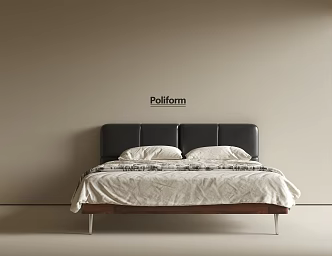 Middle Age Double Bed Modern Double Bed Leather Bed Bedroom Bed 3d model